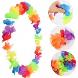 Mey İthalat® Hawaii Çiçekli Boyun Kolyesi - Renkli Tropikal Parti Leisi