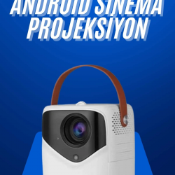 Mey İthalat® HD Ayaklı Portatif Projeksiyon Cihazı Android İşlemcili Sinema Projektörü