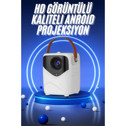 Mey İthalat® HD Ayaklı Portatif Projeksiyon Cihazı Bluetooth Wifi Akıllı Android İşlemcili