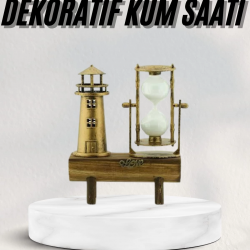 Mey İthalat® Hediyelik Kum Saati Retro Dekoratif Deniz Feneri Kum Saati