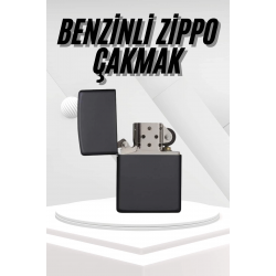 Mey İthalat® Hediyelik Zarif Zippo Model Siyah Benzinli Çakmak