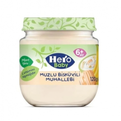 Mey İthalat®   Muzlu Bisküvili Muhallebi Kavanoz Mama 120 Gr