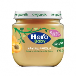 Mey İthalat®   Organik Kayısı Muz Püresi Kavanoz Mama 120 Gr