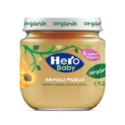 Mey İthalat®   Organik Kayısı Muz Püresi Kavanoz Mama 120 Gr