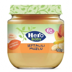 Mey İthalat®   Şeftalili Muzlu Kavanoz Mama 120 Gr