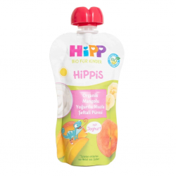 Mey İthalat®   Organik Mangolu Yoğurtlu Muzlu Şeftali Püresi 100 Gr