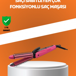Mey İthalat® Hızlı Isınan Saç Maşası ve Düzleştirici | Çift Fonksiyonlu