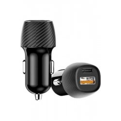 Mey İthalat® Hızlı Oto Şarj Cihazı 38W Çift Girişli HIzlı Şarj Oto Çakmaklık Type-C