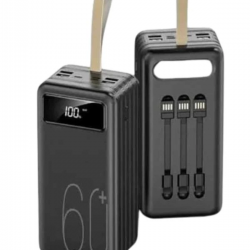 Mey İthalat® Hızlı Şarj 4 Çıkışlı Powerbank 60.000 Mah Taşınabilir Dijital Göstergeli