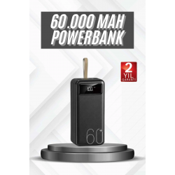 Mey İthalat® Hızlı Şarj 4 Çıkışlı Powerbank 60.000 Mah Taşınabilir Dijital Göstergeli