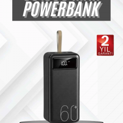 Mey İthalat® Hızlı Şarj 4 Çıkışlı Powerbank 60.000 Mah Taşınabilir Dijital Göstergeli