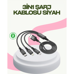 Mey İthalat® Hızlı Şarj Destekli Çoklu Şarj Kablosu – Seyahat ve Günlük Kullanım