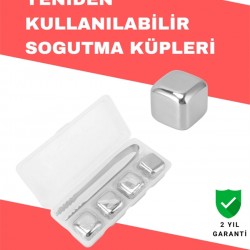 Mey İthalat® Hızlı Soğutma Özellikli Paslanmaz Metal Buz Küpü Takımı