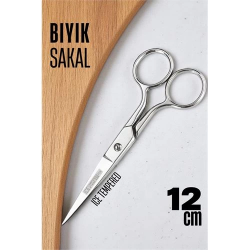 Mey İthalat® Ice Tempered 702 Bıyık Makası - Bıyık Sakal Düzeltme Makası Kuaför Makası 12 cm