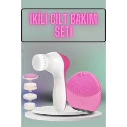 Mey İthalat® İkili Cilt Bakım Seti 5 Başlıklı Yüz Temizleme ve Masaj Aleti Canlandırıcı ve Onarıcı