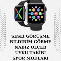 Mey İthalat® İkili Set Dev Kampanya Ucuz Kulaklık Ucuz Akıllı Saat Gürültü Önleyici Uzun Pil Ömrü