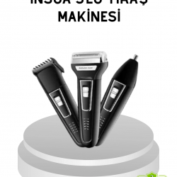 Mey İthalat® İnsua 3 Başlıklı Profesyonel Tıraş Makinesi – Sıfır Kesim, Hassas Başlık, Güçlü Motor