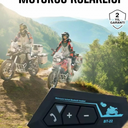 Mey İthalat® İnterkom Intercom Kask Kulaklık Bt22 Bluetooth Motosiklet Kulaklık 5.0 Bluetooth