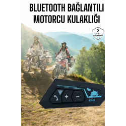 Mey İthalat® İnterkom Intercom Kask Kulaklık Bt22 Bluetooth Motosiklet Kulaklık 5.0 Bluetooth