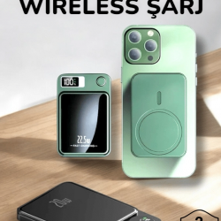 Mey İthalat® iOS Uyumlu 22.5W Hızlı Şarj Magsafe Powerbank Dijital Göstergeli 10.000 mAh