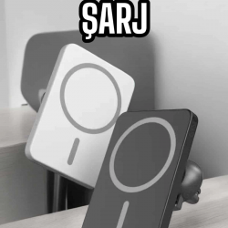 Mey İthalat® İOS Uyumlu Manyetik Tasarım Magsafe İphone 12/13/14/15 araç şarjı