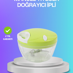 Mey İthalat® İpli Manuel Doğrayıcı Paslanmaz Çelik Bıçaklı