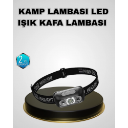 Mey İthalat® IPX5 Su Geçirmez Şarjlı LED Kafa Feneri | Hareket Sensörlü, Ayarlanabilir 60° Far