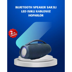 Mey İthalat® IPX5 Su Geçirmez Taşınabilir Bluetooth Hoparlör Renkli Işıklı