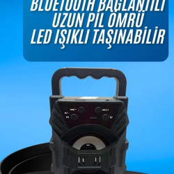 Mey İthalat® Işıklı Bluetooth Hoparlör Ses Bombası Taşınabilir Yüksek Ses Kaliteli Radyo Özelliği