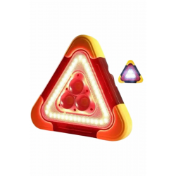 Mey İthalat® Işıklı İkaz Lambası Reflektör Şarjlı Işıklı Üçgen LED Acil Durum Feneri