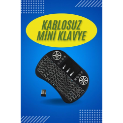 Mey İthalat® Işıklı Kablosuz Mini Klavye ve Dokunmatik Mouse Seti Türkçe Kablosuz