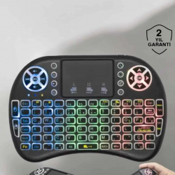 Mey İthalat® Işıklı Kablosuz Mini Q Klavye Tüm Cihazlara Uyumlu