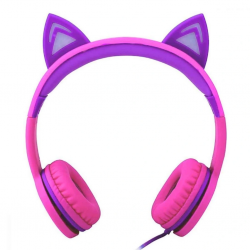 Mey İthalat® Işıklı Kedi Kulaklı Kablolu Kulak Üstü Kulaklık