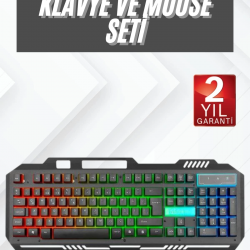 Mey İthalat® Işıklı Oyuncu Q Klavye Mouse Seti Siyah Gaming Oyuncu Klavye