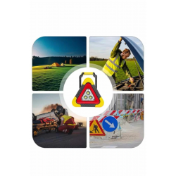 Mey İthalat® Işıklı Üçgen Reflektör Led Projektör Acil Durum Feneri Flaşör 500 Lümen