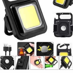 Mey İthalat® Işıldak USB Şarjlı Cep El Feneri Taşınabilir Mini Led Işık Çok Fonksiyonlu