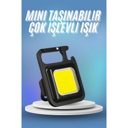 Mey İthalat® Işıldak USB Şarjlı Cep El Feneri Taşınabilir Mini Led Işık Çok Fonksiyonlu