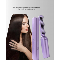 Mey İthalat® Isıtmalı Saç Düzleştirici Fırça – Kablosuz ve Hafif Tasarım