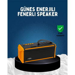 Mey İthalat® J-IPOX P520 Bluetooth Hoparlör 8W Güçlü Ses Solar Şarj FM Radyo