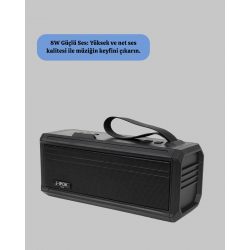Mey İthalat® J-IPOX P520 Solar Enerjili Bluetooth Hoparlör FM Radyolu 8W Ses