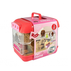 Mey İthalat®  JND-6806 Hareketli Köpek ve Işıklı Sesli Şeffaf Kafes Seti -Vardem Oyuncak