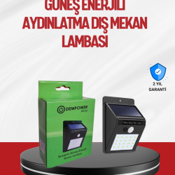 Mey İthalat® Kablo Gerektirmeyen Güneş Enerjili Dış Mekan Işık – Bahçe ve Koridor Aydınlatması
