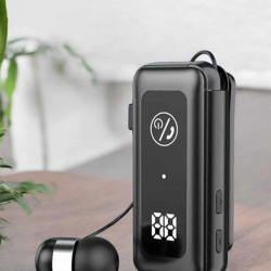 Mey İthalat® Kablolu Bluetooth Kulaklık Kulak İçi Stereo Mikrofonlu Dijital Göstergeli