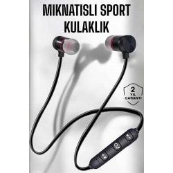 Mey İthalat® Kablolu Mıknatıslı Sport Kulaklık Bluetooth Bağlantılı