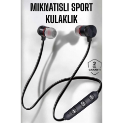 Mey İthalat® Kablolu Mıknatıslı Sport Kulaklık Bluetooth Bağlantılı