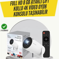 Mey İthalat® Kablosuz 4K Projeksiyon – Wi‑Fi 6 & Bluetooth 5.0 ile Oyun ve Uygulama Merkezli