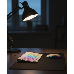 Mey İthalat® Kablosuz Aydınlatmalı Klavye Mouse Seti Türkçe Q Tuş Dizilimi