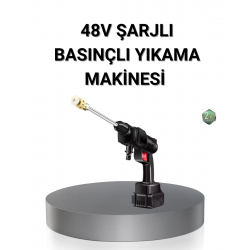 Mey İthalat® Kablosuz Basınçlı Yıkama Makinesi – 48V Güçlü Motor, 2 Pil ve Köpük Hazneli