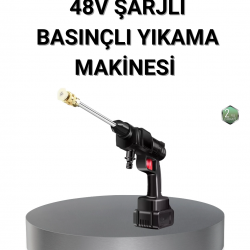 Mey İthalat® Kablosuz Basınçlı Yıkama Makinesi – 48V Güçlü Motor, 2 Pil ve Köpük Hazneli
