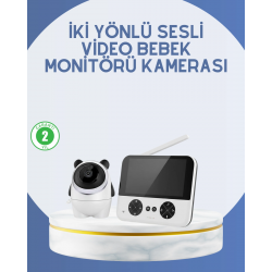 Mey İthalat® Kablosuz Bebek Monitörü 720P Görüntü ve Geniş Ekran